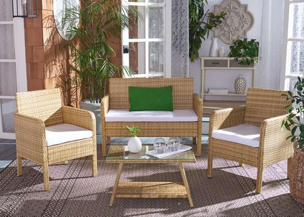 Safavieh - Aboka 4Pc Living Set - Natural - White - PAT7505D veiw 3