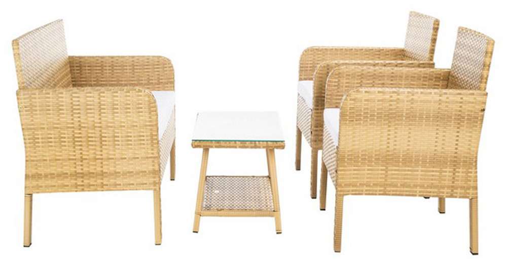 Safavieh - Aboka 4Pc Living Set - Natural - White - PAT7505D veiw 4