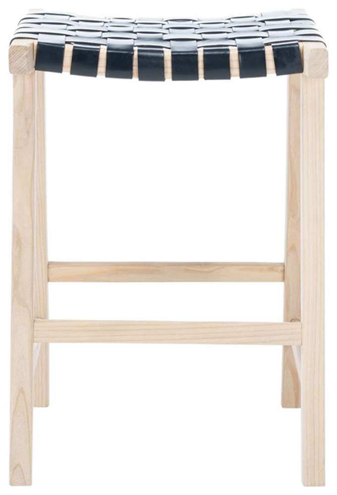 Safavieh - Abreu Rectangle Counter Stool - Black - Light Natural - BST1013B veiw 1