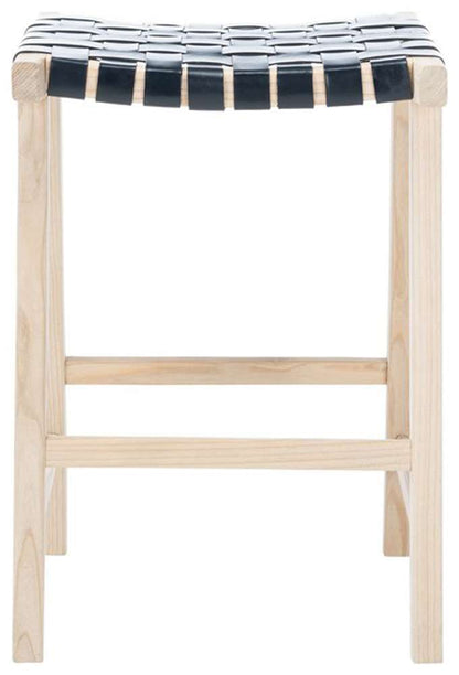 Safavieh - Abreu Rectangle Counter Stool - Black - Light Natural - BST1013B veiw 1