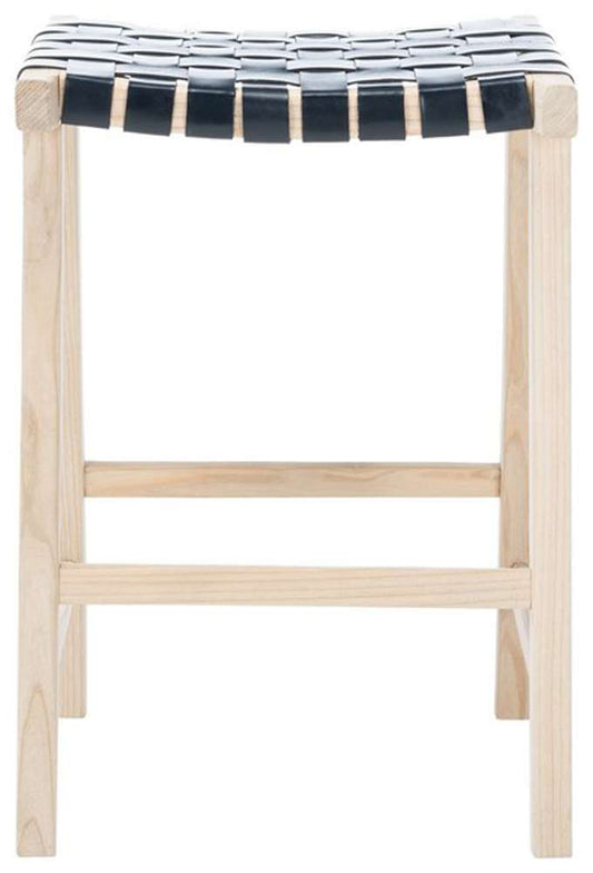 Safavieh - Abreu Rectangle Counter Stool - Black - Light Natural - BST1013B veiw 1