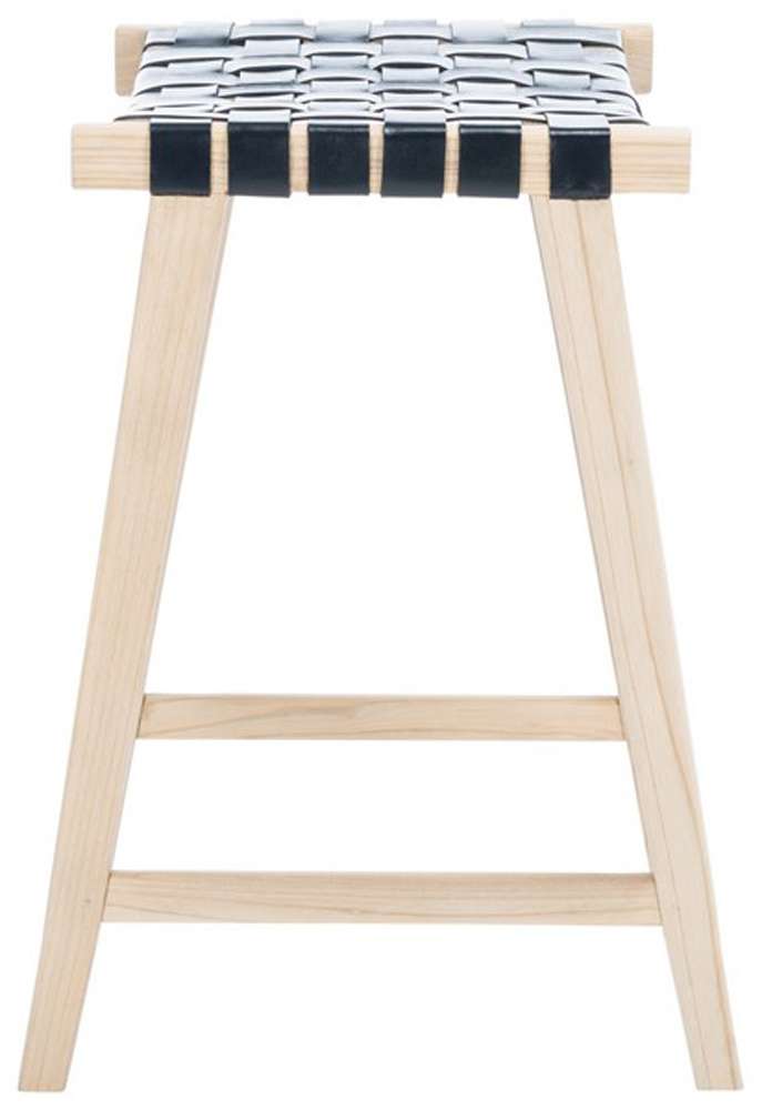 Safavieh - Abreu Rectangle Counter Stool - Black - Light Natural - BST1013B veiw 3