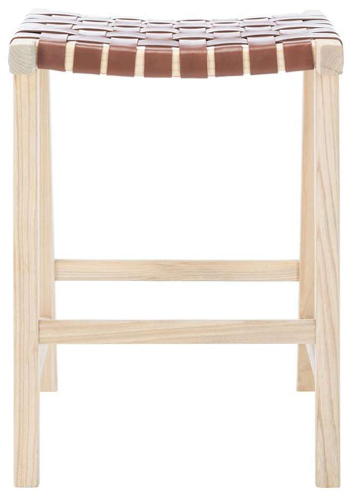 Safavieh - Abreu Rectangle Counter Stool - Cognac - Light Natural - BST1013C veiw 1