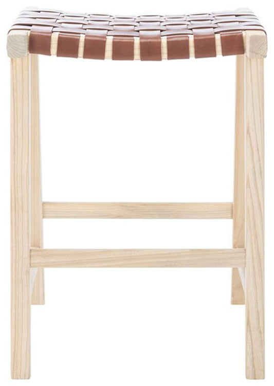 Safavieh - Abreu Rectangle Counter Stool - Cognac - Light Natural - BST1013C veiw 1