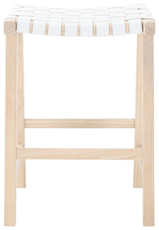 Safavieh - Abreu Rectangle Counter Stool - White - Light Natural - BST1013A veiw 1