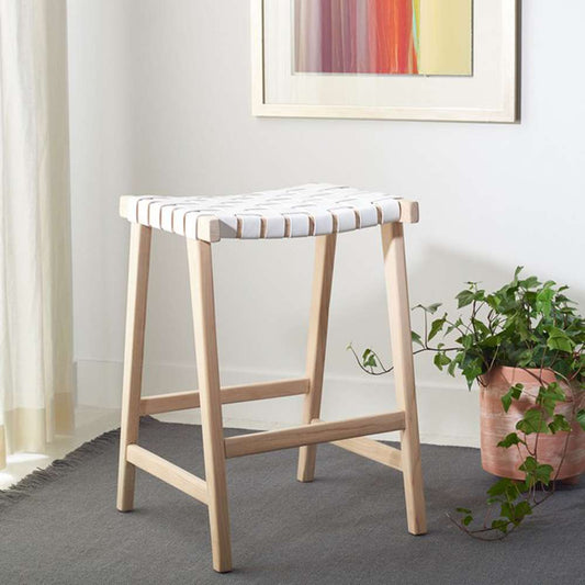 Safavieh - Abreu Rectangle Counter Stool - White - Light Natural - BST1013A veiw 2