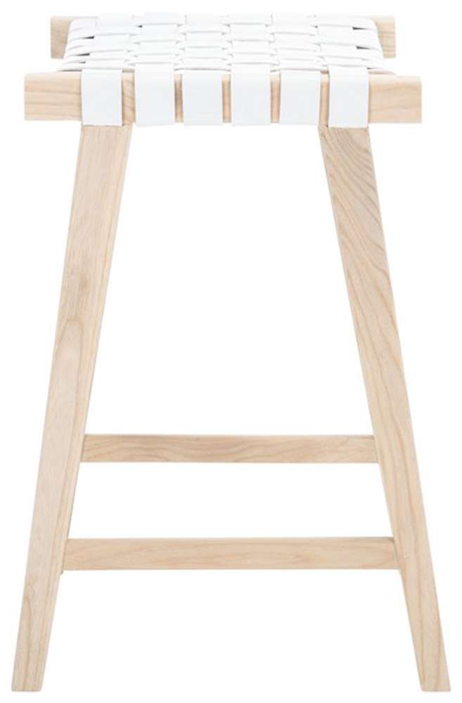 Safavieh - Abreu Rectangle Counter Stool - White - Light Natural - BST1013A veiw 3