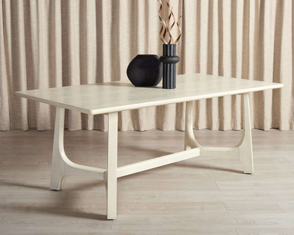 Safavieh - Adelee Wood Rectangle Dining Table Table - White Washed - SFV2136A veiw 3