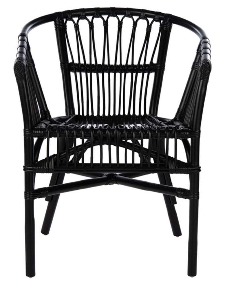 Safavieh - Adriana Rattan Accent Chair - Black  (Set of 2) - ACH6505A-SET2 veiw 1