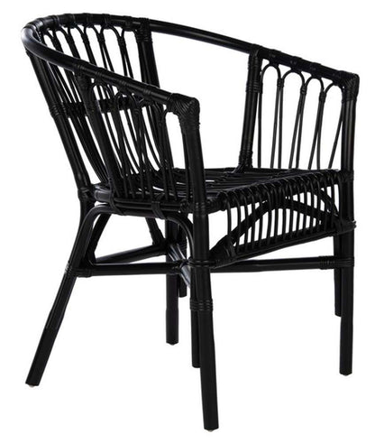 Safavieh - Adriana Rattan Accent Chair - Black  (Set of 2) - ACH6505A-SET2 veiw 3