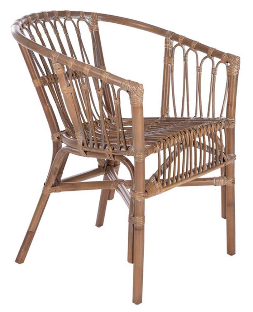 Safavieh - Adriana Rattan Accent Chair - Grey White Wash  (Set of 2) - ACH6505D-SET2 veiw 2