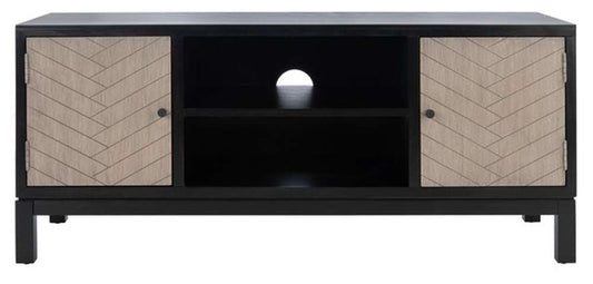 Safavieh - Ajana 2Dr 1Shlf Media Stand - Black - Greige - MED5703B veiw 1