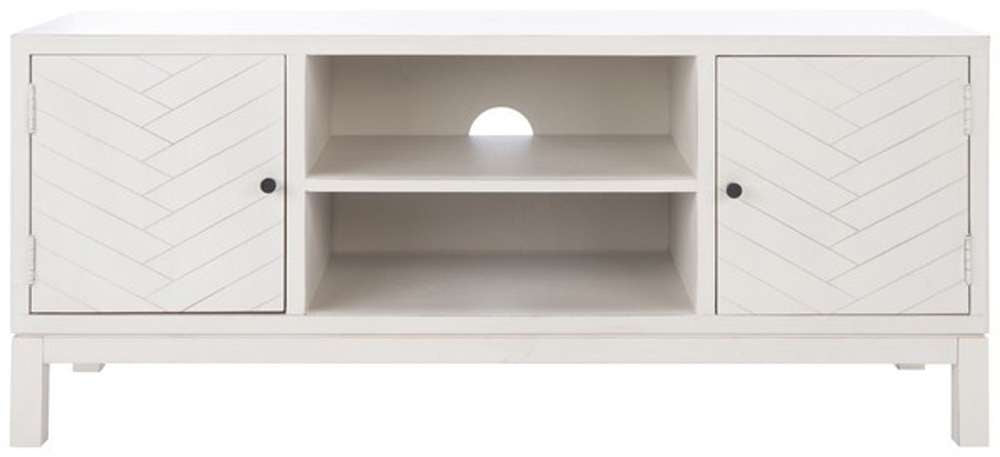 Safavieh - Ajana 2Dr 1Shlf Media Stand - Distressed White  - MED5703A veiw 1