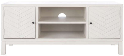 Safavieh - Ajana 2Dr 1Shlf Media Stand - Distressed White  - MED5703A veiw 1