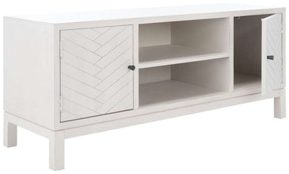 Safavieh - Ajana 2Dr 1Shlf Media Stand - Distressed White  - MED5703A veiw 4