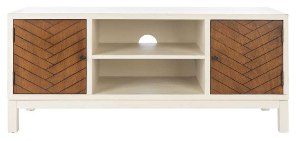 Safavieh - Ajana 2Dr 1Shlf Media Stand - Distressed White - Honey - MED5703C veiw 1