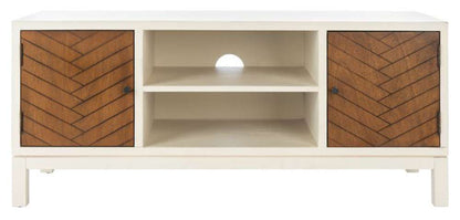 Safavieh - Ajana 2Dr 1Shlf Media Stand - Distressed White - Honey - MED5703C veiw 1