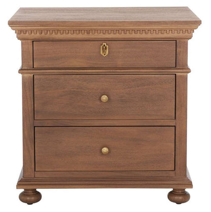 Safavieh - Allisyn 3 Drawer Wd Nightstand - Brown - SFV7706A veiw 1