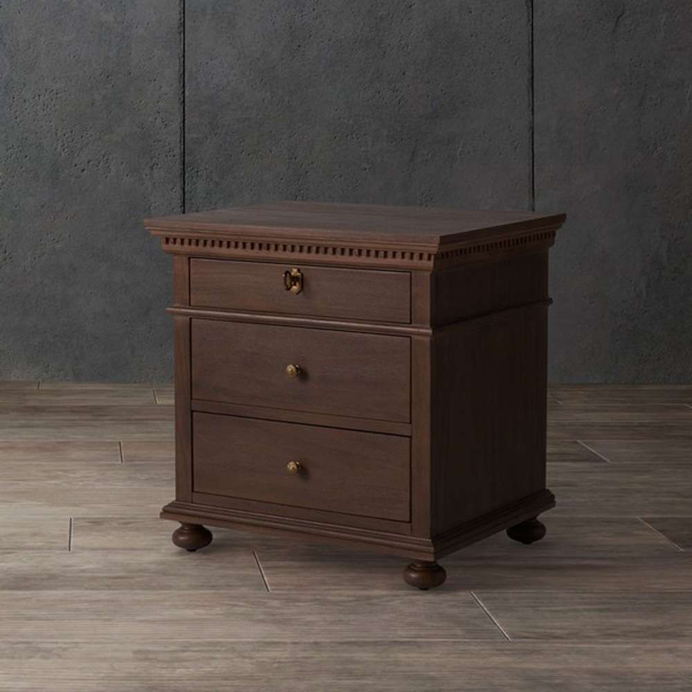 Safavieh - Allisyn 3 Drawer Wd Nightstand - Brown - SFV7706A veiw 2