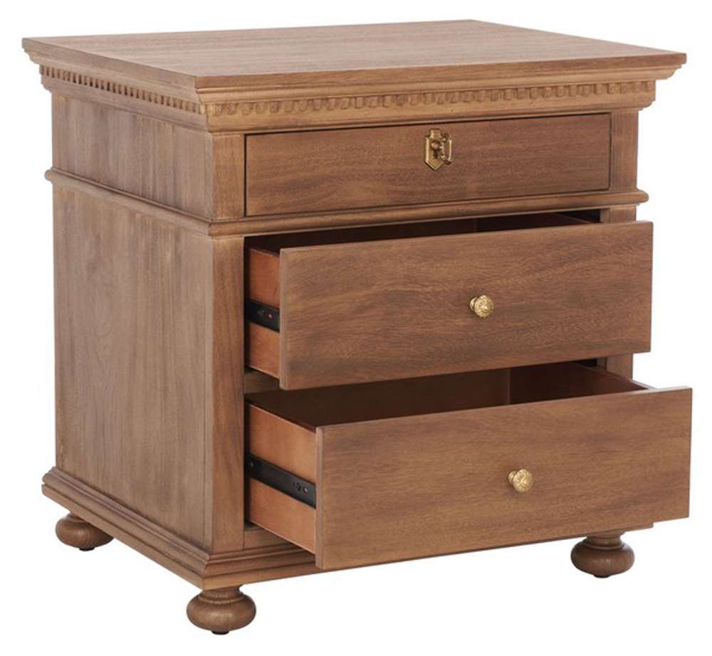 Safavieh - Allisyn 3 Drawer Wd Nightstand - Brown - SFV7706A veiw 3