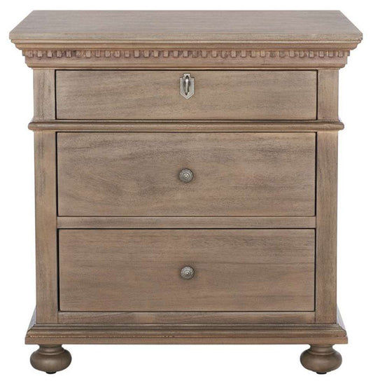 Safavieh - Allisyn 3 Drawer Wd Nightstand - Light Brown - SFV7706B veiw 1