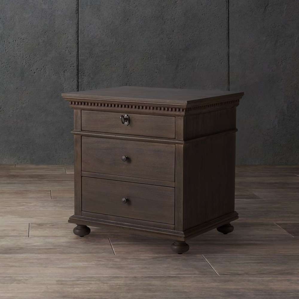 Safavieh - Allisyn 3 Drawer Wd Nightstand - Light Brown - SFV7706B veiw 3