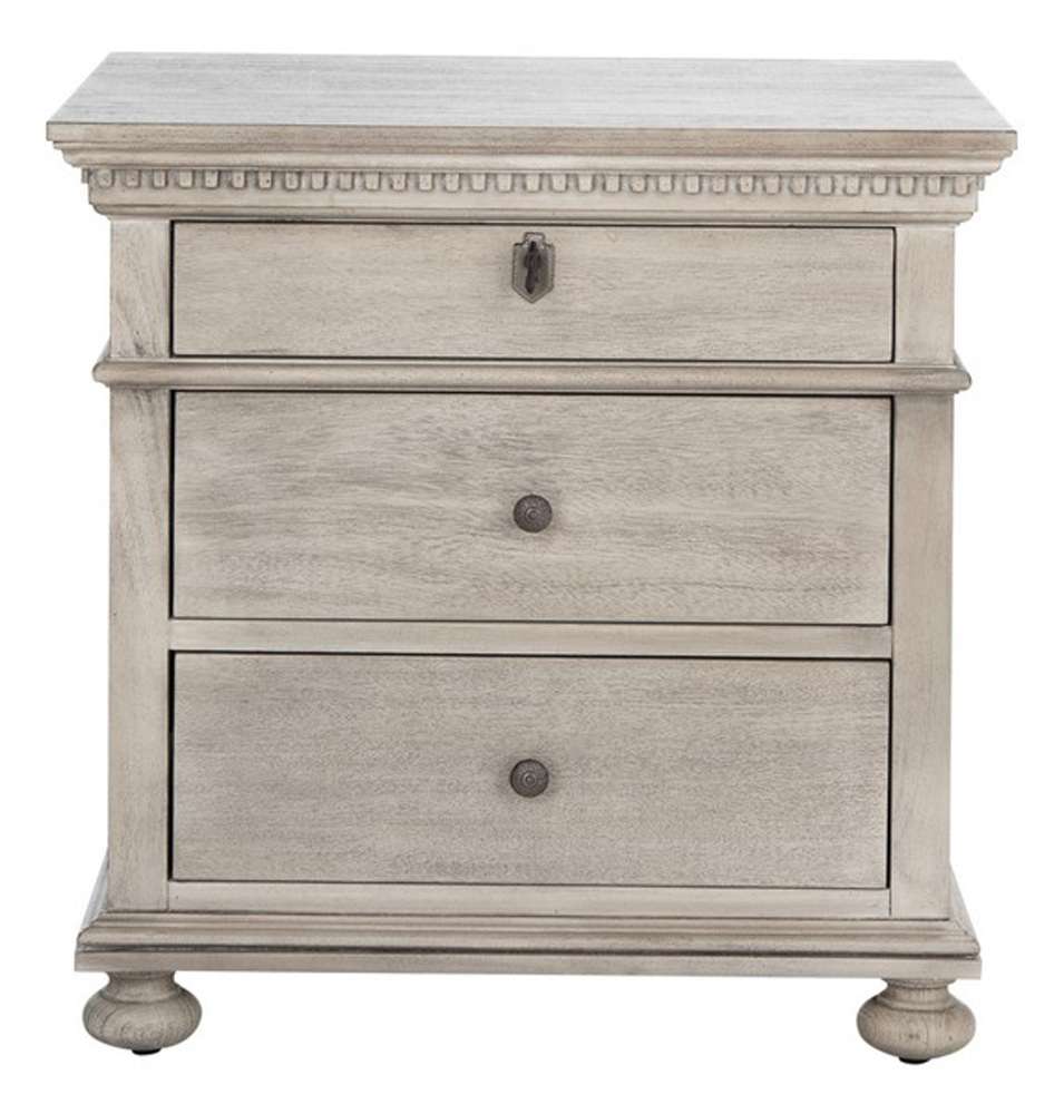Safavieh - Allisyn 3 Drawer Wd Nightstand - Light Grey - SFV7706C veiw 1