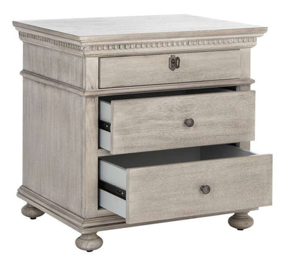 Safavieh - Allisyn 3 Drawer Wd Nightstand - Light Grey - SFV7706C veiw 4