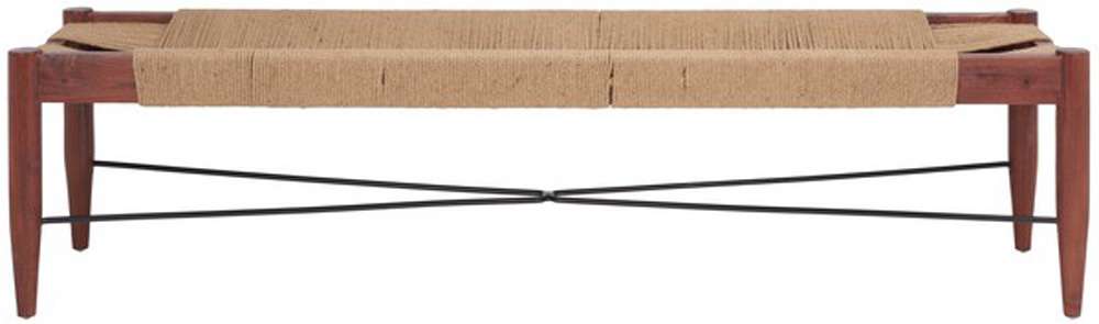 Safavieh - Arcana Jute Bench - Natural - Cognac - BCH1002C veiw 1