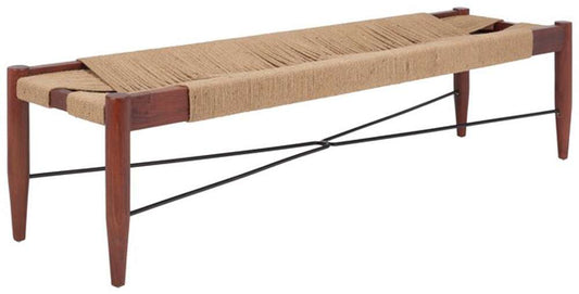 Safavieh - Arcana Jute Bench - Natural - Cognac - BCH1002C veiw 2