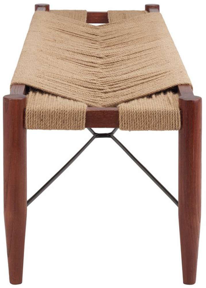 Safavieh - Arcana Jute Bench - Natural - Cognac - BCH1002C veiw 3