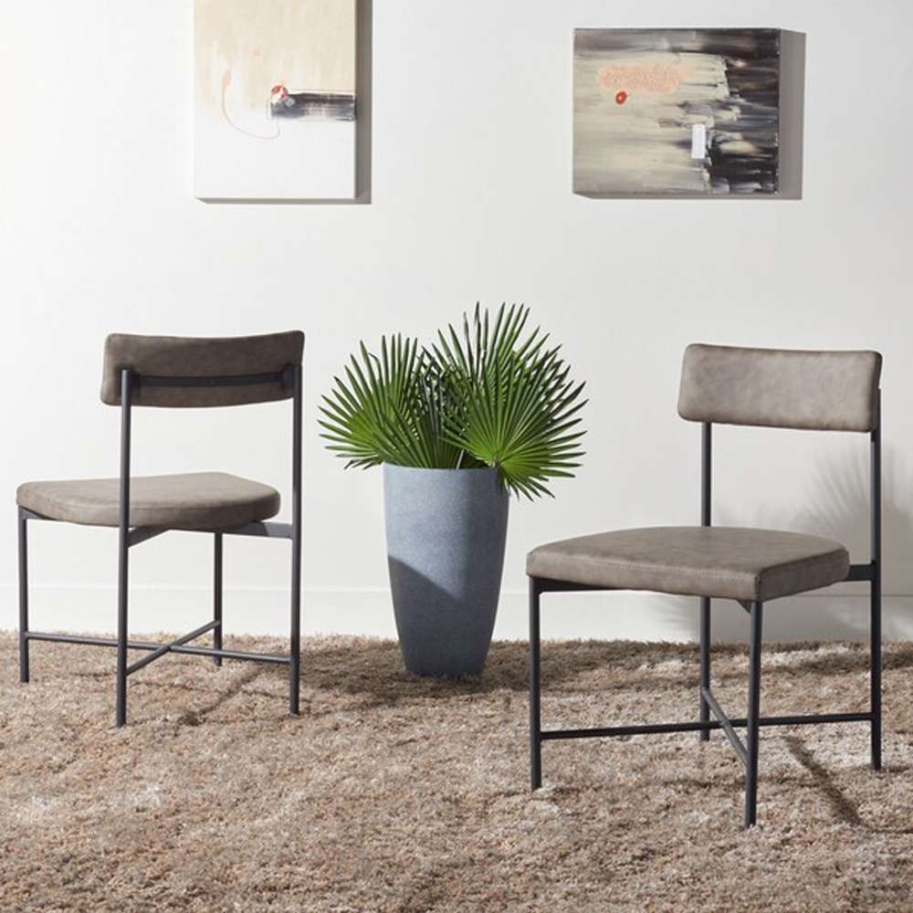 Safavieh - Archer Dining Chair - Grey - Black  (Set of 2) - DCH3004B-SET2 veiw 2