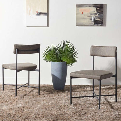 Safavieh - Archer Dining Chair - Grey - Black  (Set of 2) - DCH3004B-SET2 veiw 2