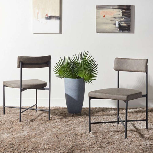 Safavieh - Archer Dining Chair - Grey - Black  (Set of 2) - DCH3004B-SET2 veiw 2