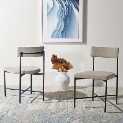 Safavieh - Archer Dining Chair - Light Grey - Black  (Set of 2) - DCH3004A-SET2 veiw 2