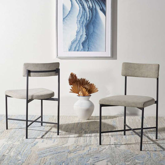 Safavieh - Archer Dining Chair - Light Grey - Black  (Set of 2) - DCH3004A-SET2 veiw 2
