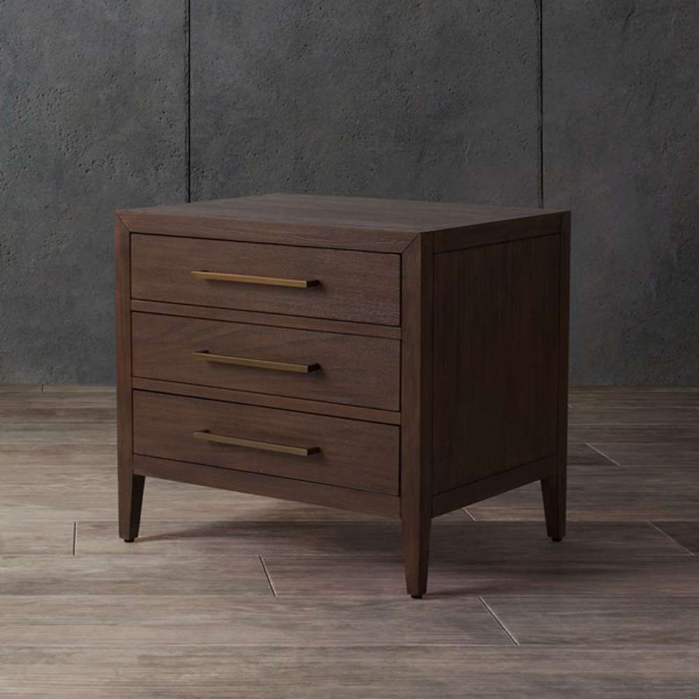 Safavieh - Ariella 3 Drawer Wd Nightstand - Brown - SFV7703A veiw 3
