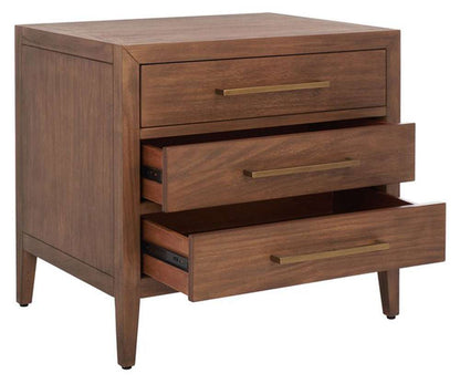 Safavieh - Ariella 3 Drawer Wd Nightstand - Brown - SFV7703A veiw 4