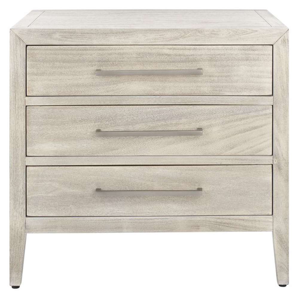 Safavieh - Ariella 3 Drawer Wd Nightstand - Light Grey - SFV7703C veiw 1