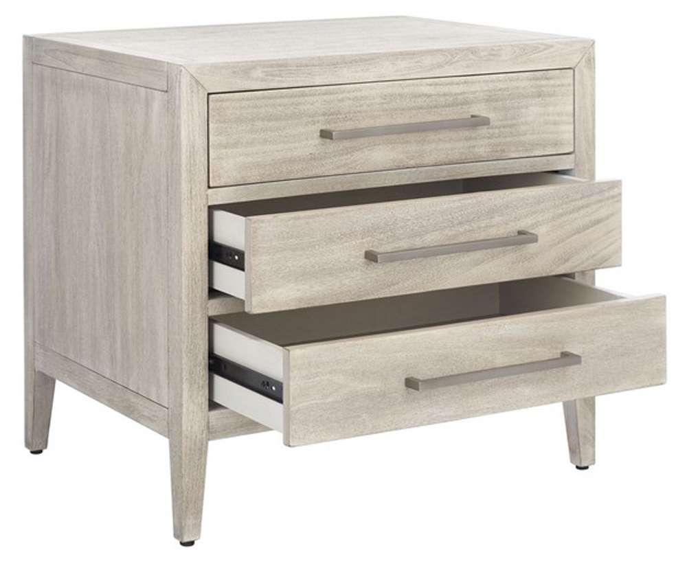Safavieh - Ariella 3 Drawer Wd Nightstand - Light Grey - SFV7703C veiw 4