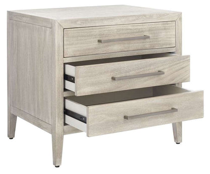 Safavieh - Ariella 3 Drawer Wd Nightstand - Light Grey - SFV7703C veiw 4