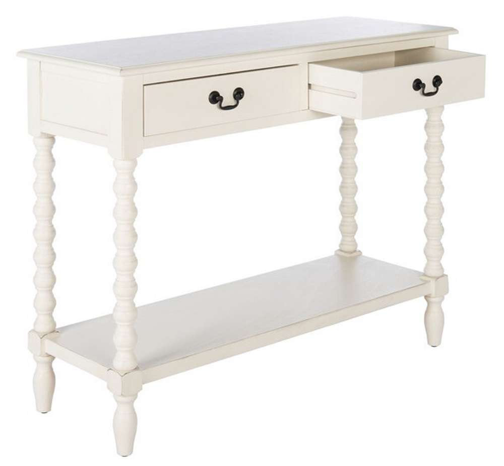 Safavieh - Athena 2 Drawer Console Table - Distressed White  - CNS5702A veiw 3