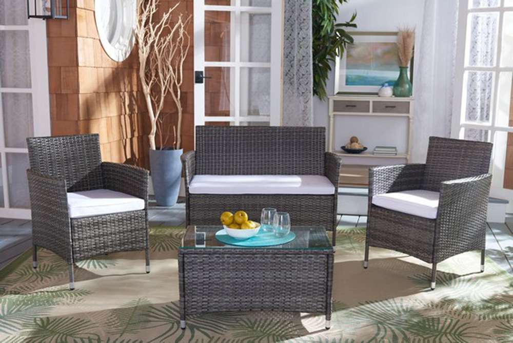 Safavieh - Bandele 4Pc Living Set - Grey Brown - White - PAT7506C veiw 3