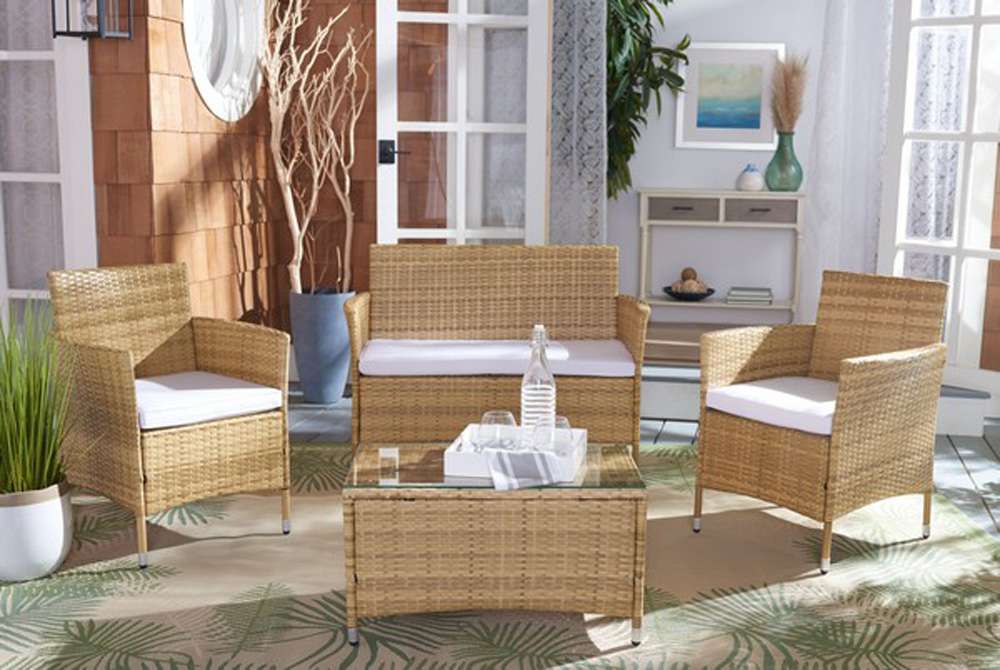 Safavieh - Bandele 4Pc Living Set - Natural - White - PAT7506D veiw 3