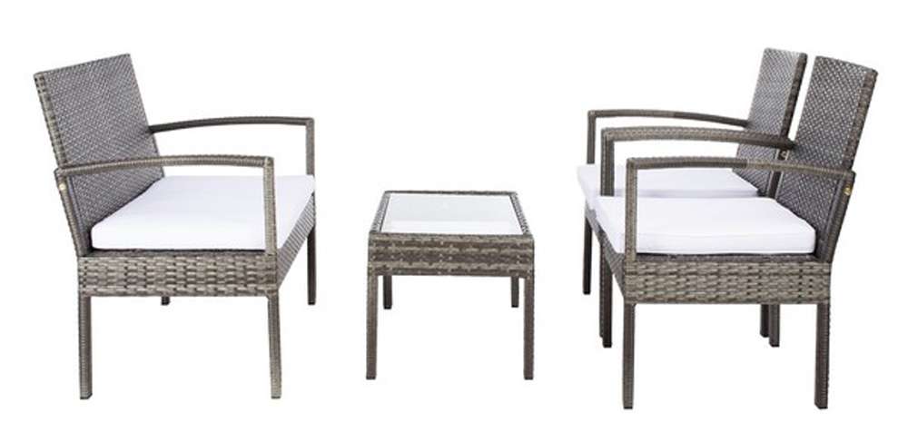 Safavieh - Bassey 4Pc Living Set - Grey Brown - White - PAT7507C veiw 3