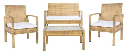 Safavieh - Bassey 4Pc Living Set - Natural - White - PAT7507D veiw 1