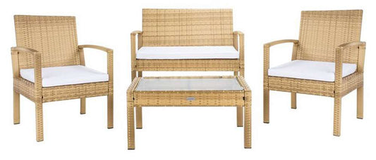 Safavieh - Bassey 4Pc Living Set - Natural - White - PAT7507D veiw 1
