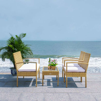 Safavieh - Bassey 4Pc Living Set - Natural - White - PAT7507D veiw 2