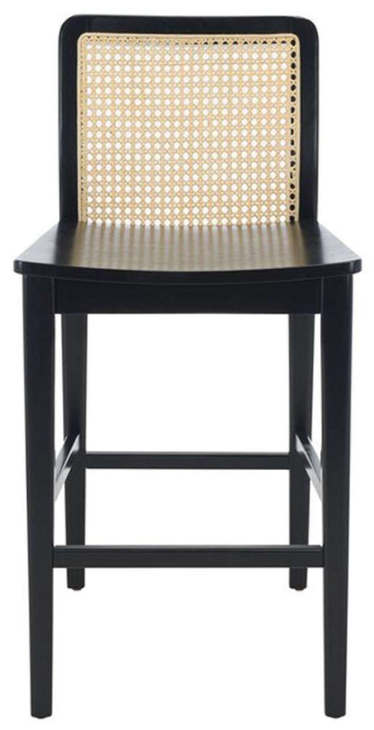Safavieh - Benicio Rattan Counter Stool - Black - Natural  (Set of 2) - BST1506C-SET2 veiw 1