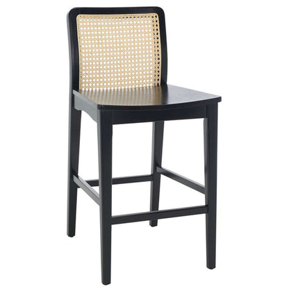 Safavieh - Benicio Rattan Counter Stool - Black - Natural  (Set of 2) - BST1506C-SET2 veiw 3